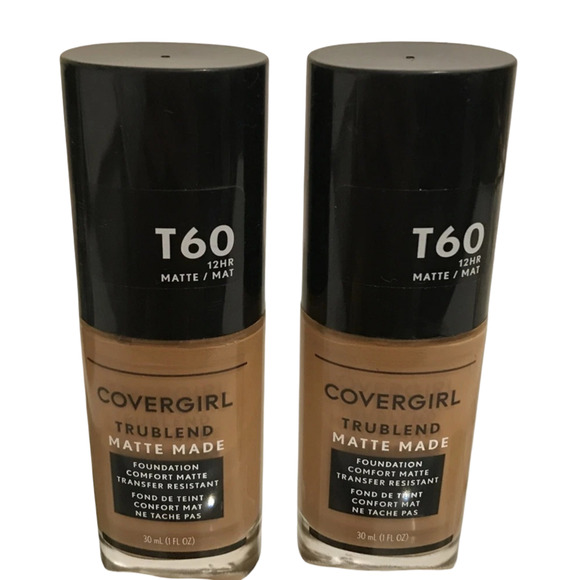 COVERGIRL Lot 2 TruBlend Matte Made Foundation T60 Warm Sun 1oz Each New - Picture 1 of 12